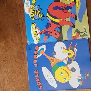 2 Super Jumbo Vintage Coloring Books